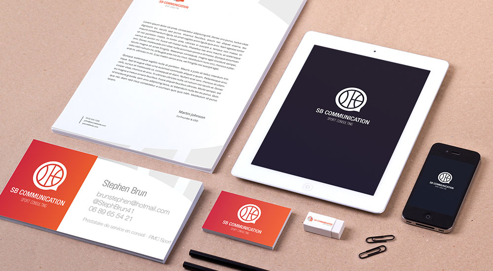 Logo charte graphique consultant sportif rmc graphiste orléans thomas burguet freelance basketball