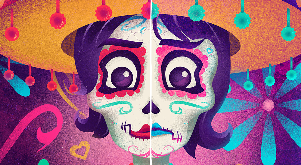 🌺 Hommage à la beauté et à la richesse de la culture mexicaine avec cette illustration d’une femme Dia de los Muertos ! 💀🌸 L’illustration a été réalisée en deux variantes d’émotions : la sérénité et la tristesse. Œuvre réalisée par Thomas Burguet, graphiste freelance sur Orléans. #DiaDeLosMuertos #Calavera #CelebratingAncestors #ArtisticExpression #GraphicDesign #Creative #DigitalArt